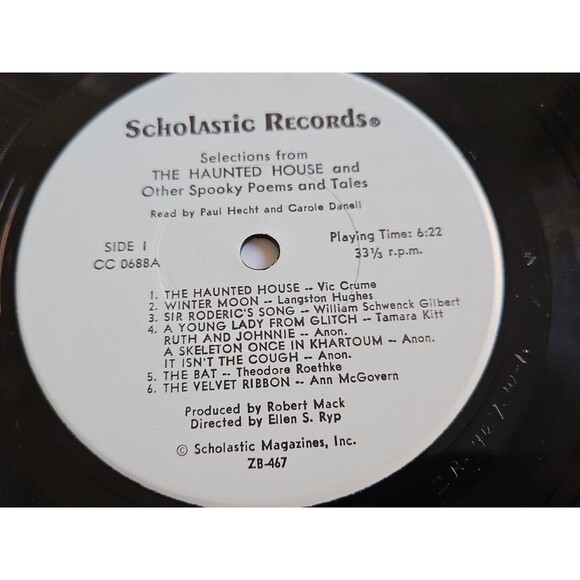 1970 The Haunted House and Other Spooky Poems & Tales 33rpm Scholastic Halloween - Picture 8 of 10